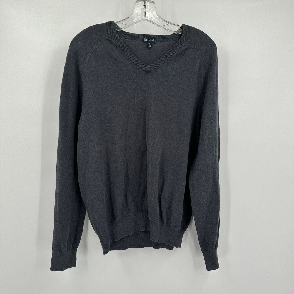J Crew‎ Mens Preppy V-Neck Sweater Size M Cotton Cashmere Blend Quiet Luxury
